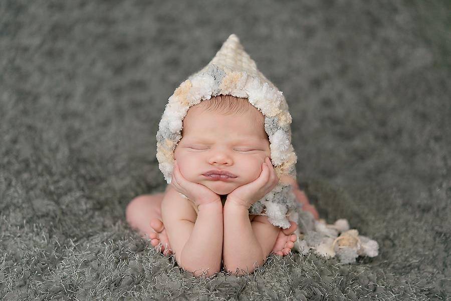 Newborn fashion pom hat