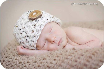 Newborn Baby Hat Oatmeal Beige - Beautiful Photo Props