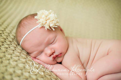 Cream Powder Puff Headband - Beautiful Photo Props