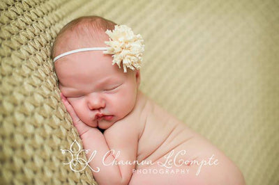 Cream Powder Puff Headband - Beautiful Photo Props