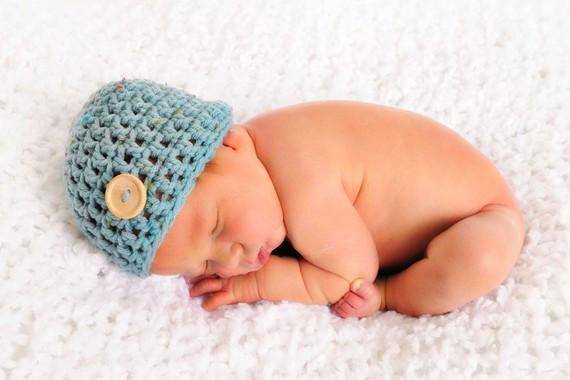 Blue Tweed Newborn Baby Hat - Beautiful Photo Props