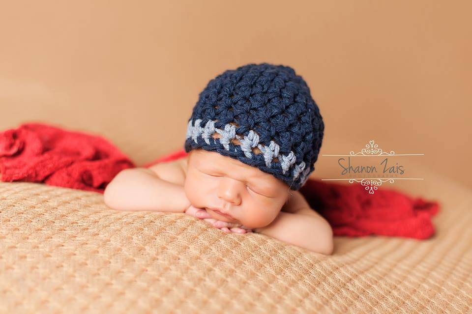 Cotton Beanie Hat Denim Baby Blue - Beautiful Photo Props