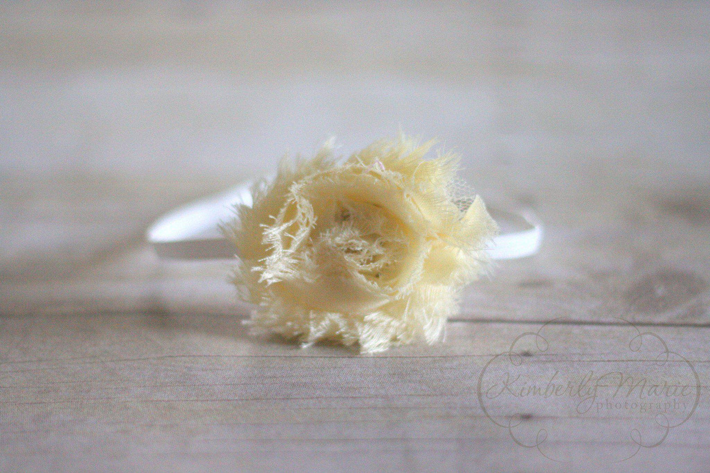 Butter Yellow Chiffon Flower Headband - Beautiful Photo Props