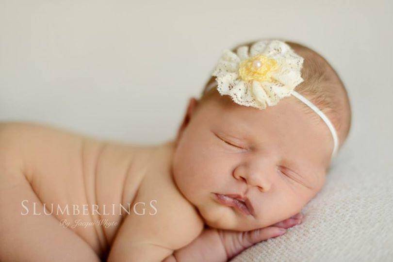 Yellow Lace Flower Headband - Beautiful Photo Props