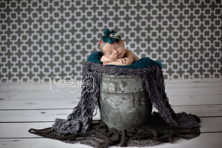 SET Gray Ruffle Teal Lace Wrap Layering Set - Beautiful Photo Props