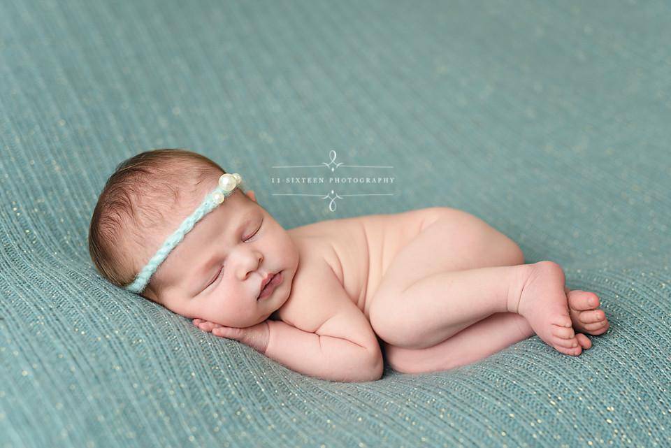 Baby Blue Triple Pearls Mohair Halo Tieback Headband - Beautiful Photo Props